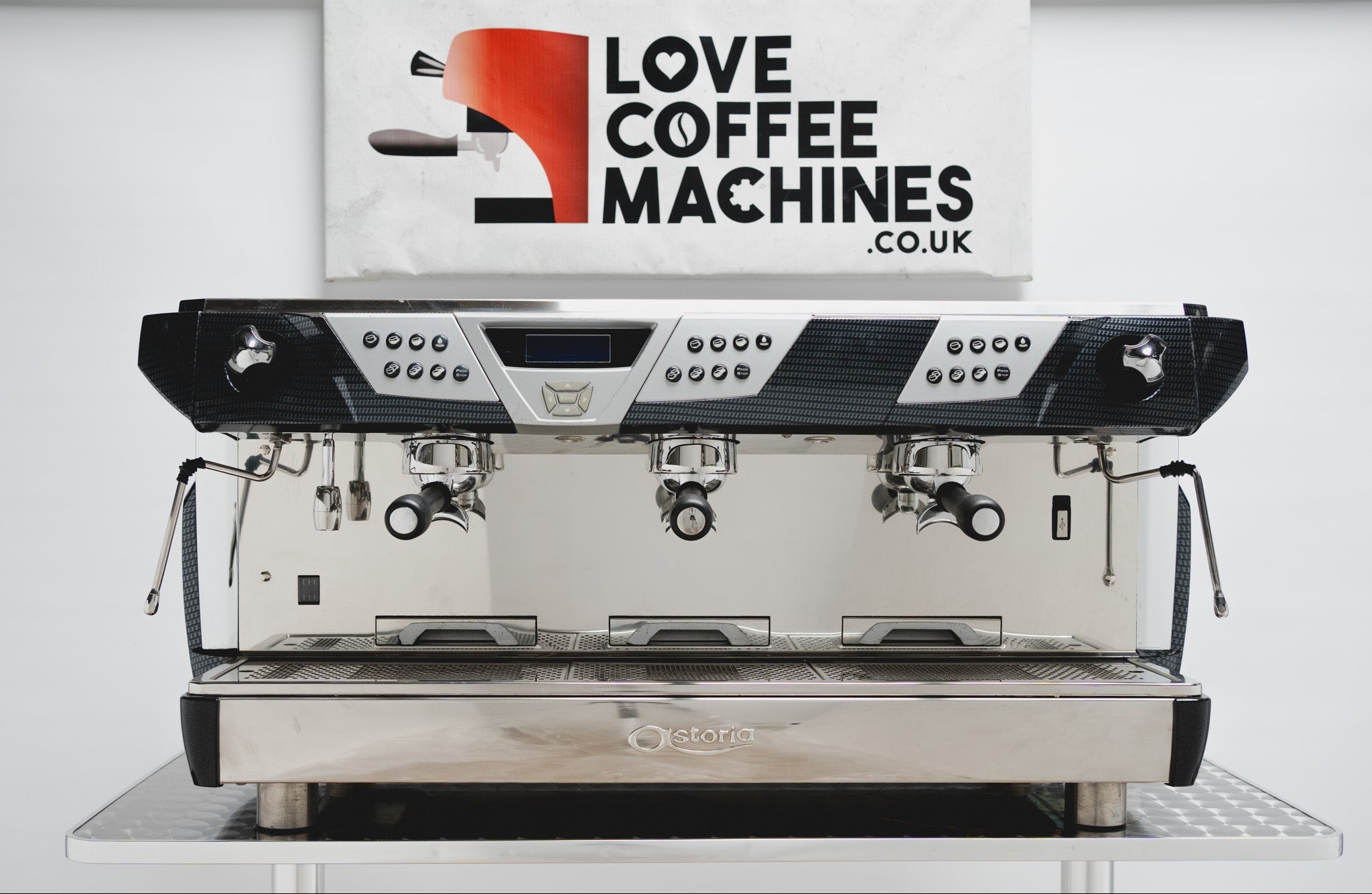 Astoria CMA Valina 3 Group Multi Boiler Plus4You Carbon Fibre Finish Espresso Machine (Refurbished)